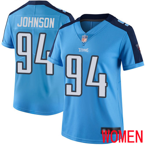 Tennessee Titans Limited Light Blue Women Austin Johnson Jersey NFL Football #94 Rush Vapor Untouchable